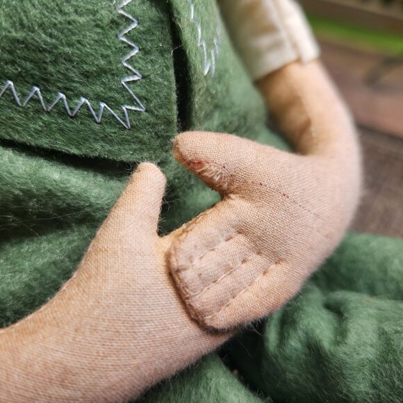 2 Gathered Traditions Joe Spencer Bartholomew Stuffed Christmas Elf Cloth Dolls - Picture 5 of 6